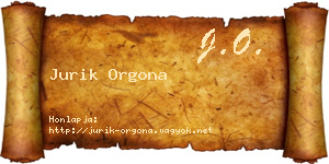 Jurik Orgona névjegykártya